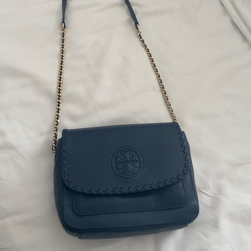 Tory Burch navy blue crossbody purse